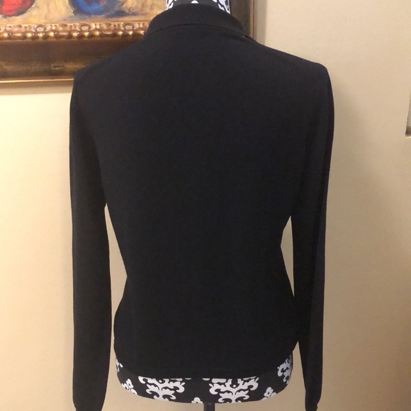 ✨Burberry Long sleeve collar partial buttoned classic plaid trim sweater - Picture 5 of 14